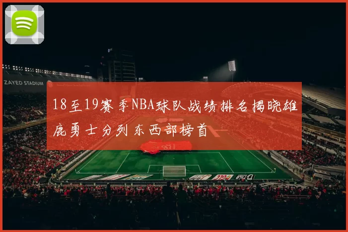 18至19赛季NBA球队战绩排名揭晓雄鹿勇士分列东西部榜首
